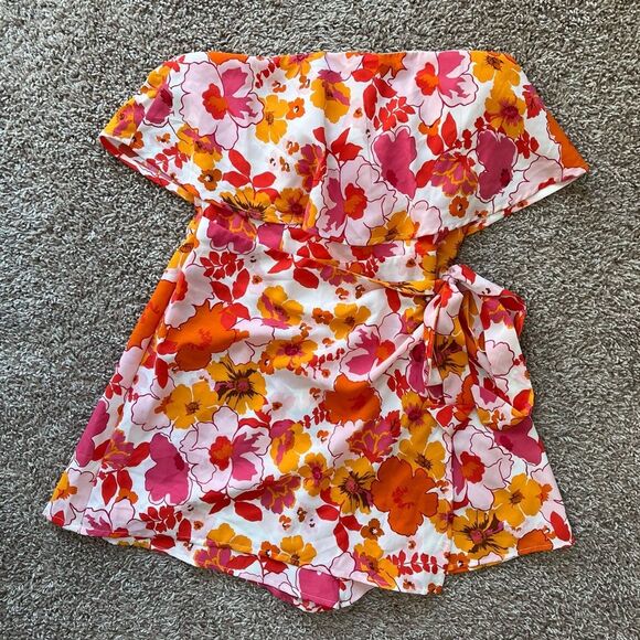 LUSH Floral Strapless Romper - Picture 1 of 14